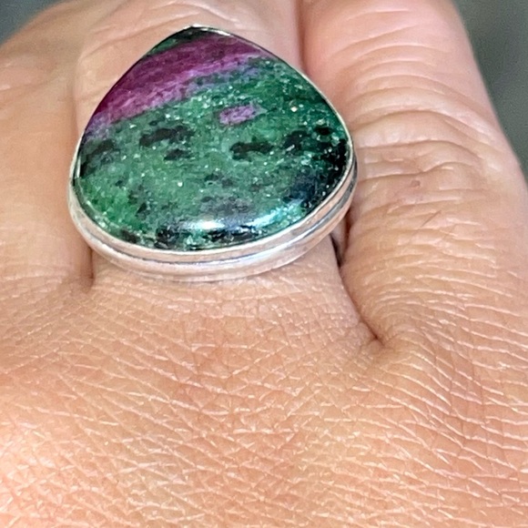Anyolite Ruby Zoisite Ring Size 7 1/2 - Picture 4 of 14